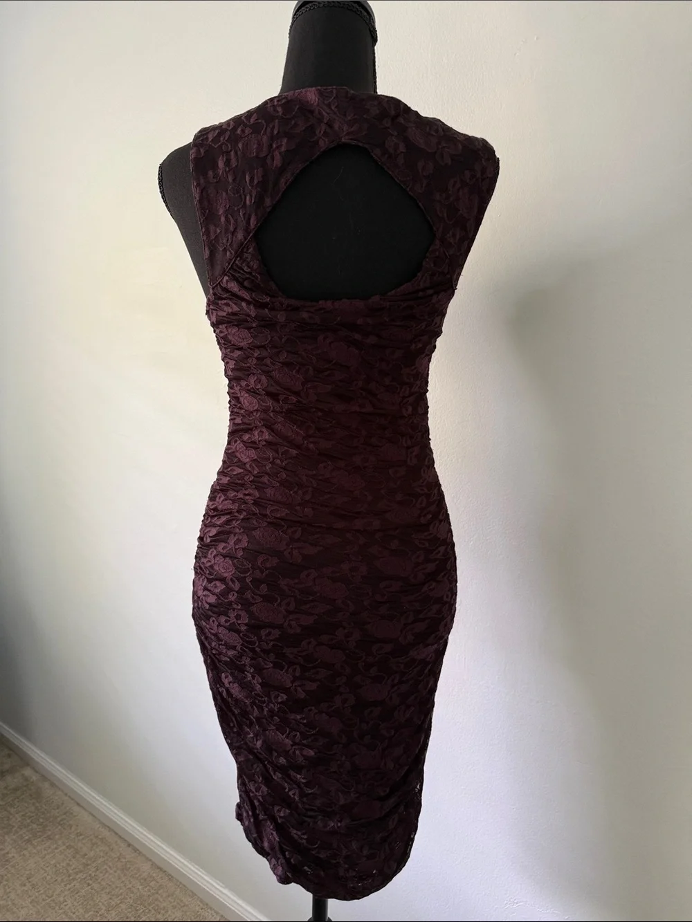 Free People Plum Textured Midi Sheath Dress